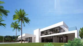 Modern luxury villa in Ibiza for sale in Santa Eulalia with great views