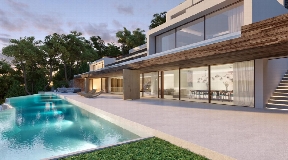 Spectacular new villa with sea view in the first line