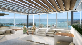 Plot with high end project  with 2 swimming pools and stunning views near Cala Tarida