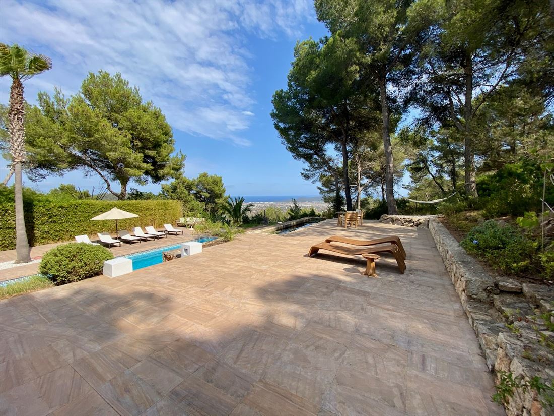 Modern luxurious villa high on hill overlooking Ibiza town for sale