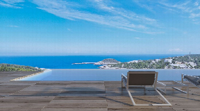 Modern villa plan for sale with an absolute top view in Portinatx